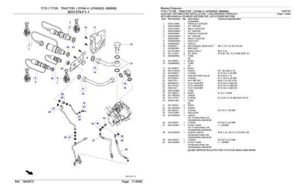 Massey Ferguson 7715 7715S Tractor Parts Catalog 6246150 1