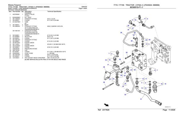 Massey Ferguson 7715 7715S Tractor Parts Catalog 6246150 2