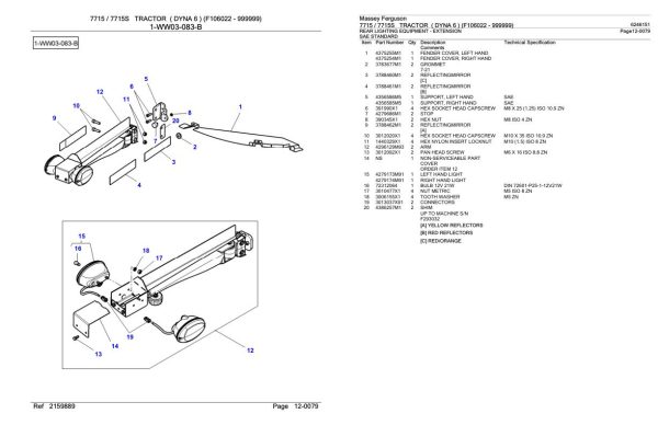 Massey Ferguson 7715 7715S Tractor Parts Catalog 6246151 2
