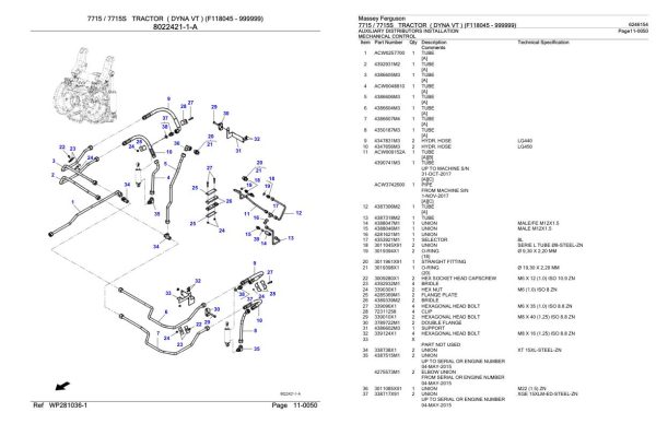 Massey Ferguson 7715 7715S Tractor Parts Catalog 6246154 1