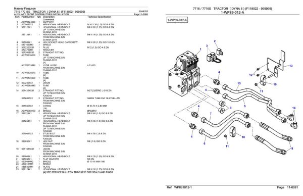 Massey Ferguson 7716 7716S Tractor Parts Catalog 6246152 1