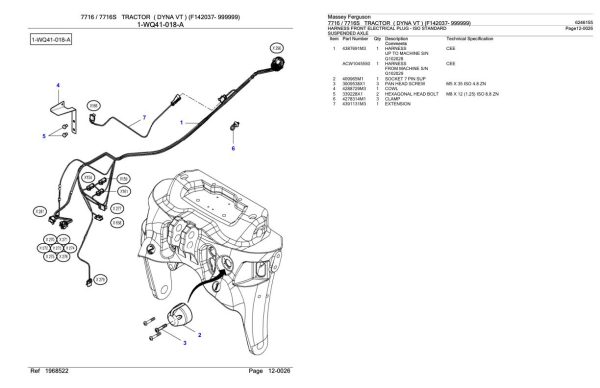 Massey Ferguson 7716 7716S Tractor Parts Catalog 6246155 1