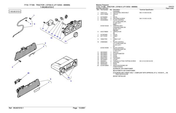 Massey Ferguson 7718 7718S Tractor Parts Catalog 6246153 2