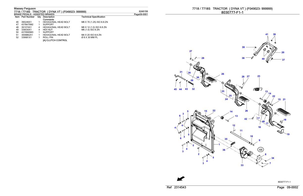 Massey Ferguson 7718 7718S Tractor Parts Catalog 6246156 1