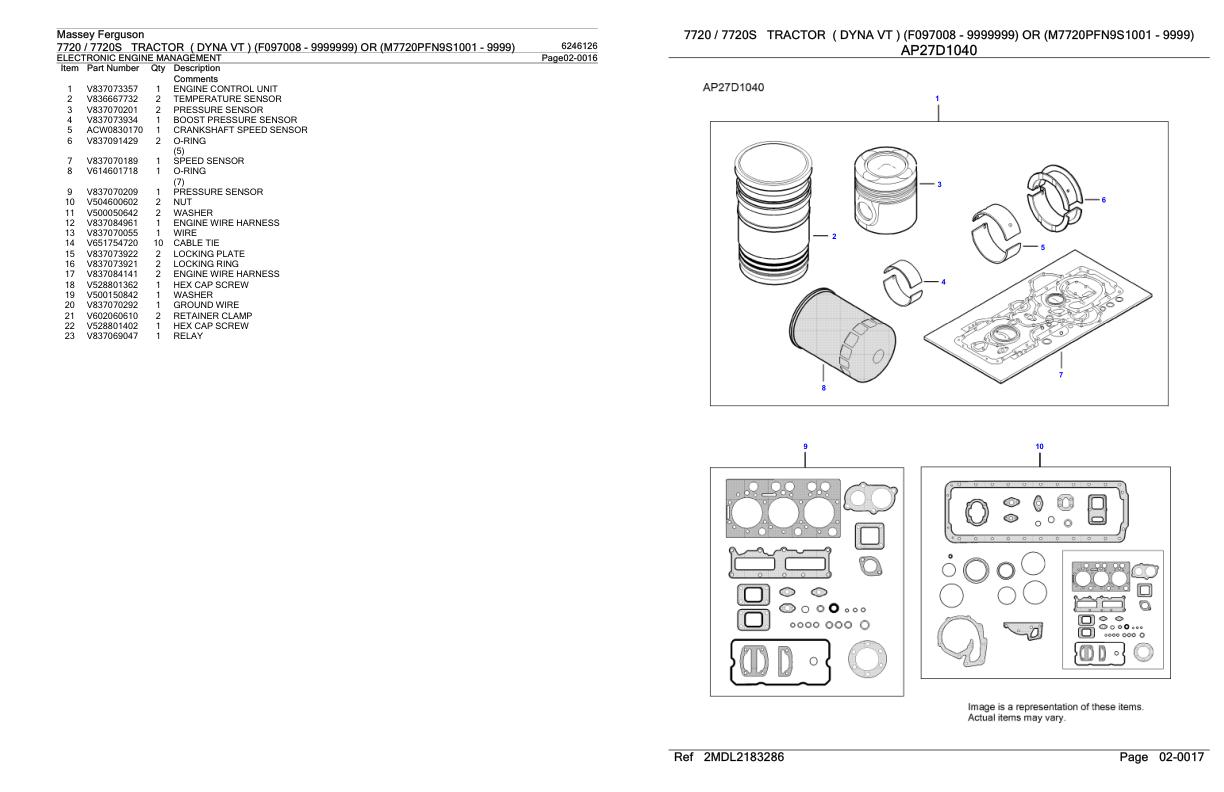 Massey Ferguson 7720 7720S Tractor Parts Catalog 6246126 1