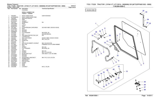 Massey Ferguson 7722 7722S Tractor Parts Catalog 6246127 1