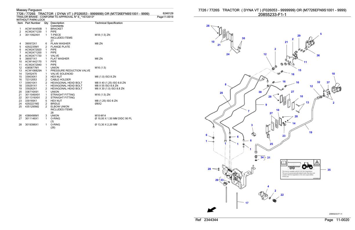 Massey Ferguson 7726 7726S Tractor Parts Catalog 6246129 1