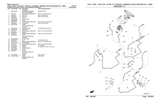 Massey Ferguson 7726 7726S Tractor Parts Catalog 6246129 2