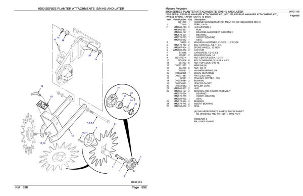 Massey Ferguson 8000 Series Planter Attachments Parts Catalog 00731118 2