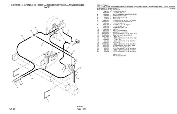Massey Ferguson 8104 8106 8108 8122 8128 8138 Planter Effective Parts Catalog 00731001 1