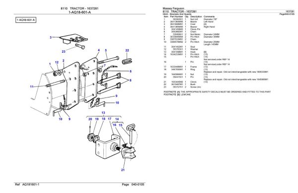Massey Ferguson 8110 Tractor Parts Catalog 1637281 1