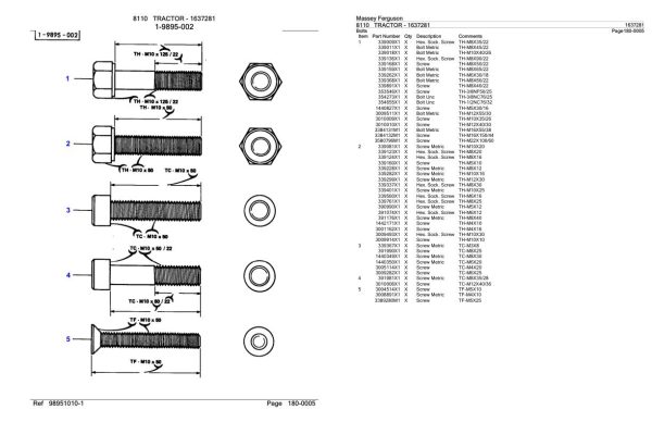 Massey Ferguson 8110 Tractor Parts Catalog 1637281 2