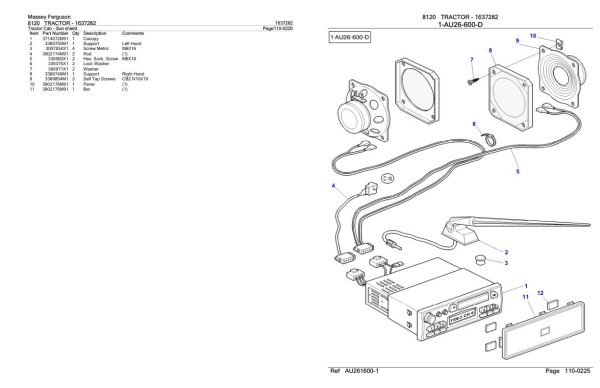 Massey Ferguson 8120 Tractor Parts Catalog 1637282 1