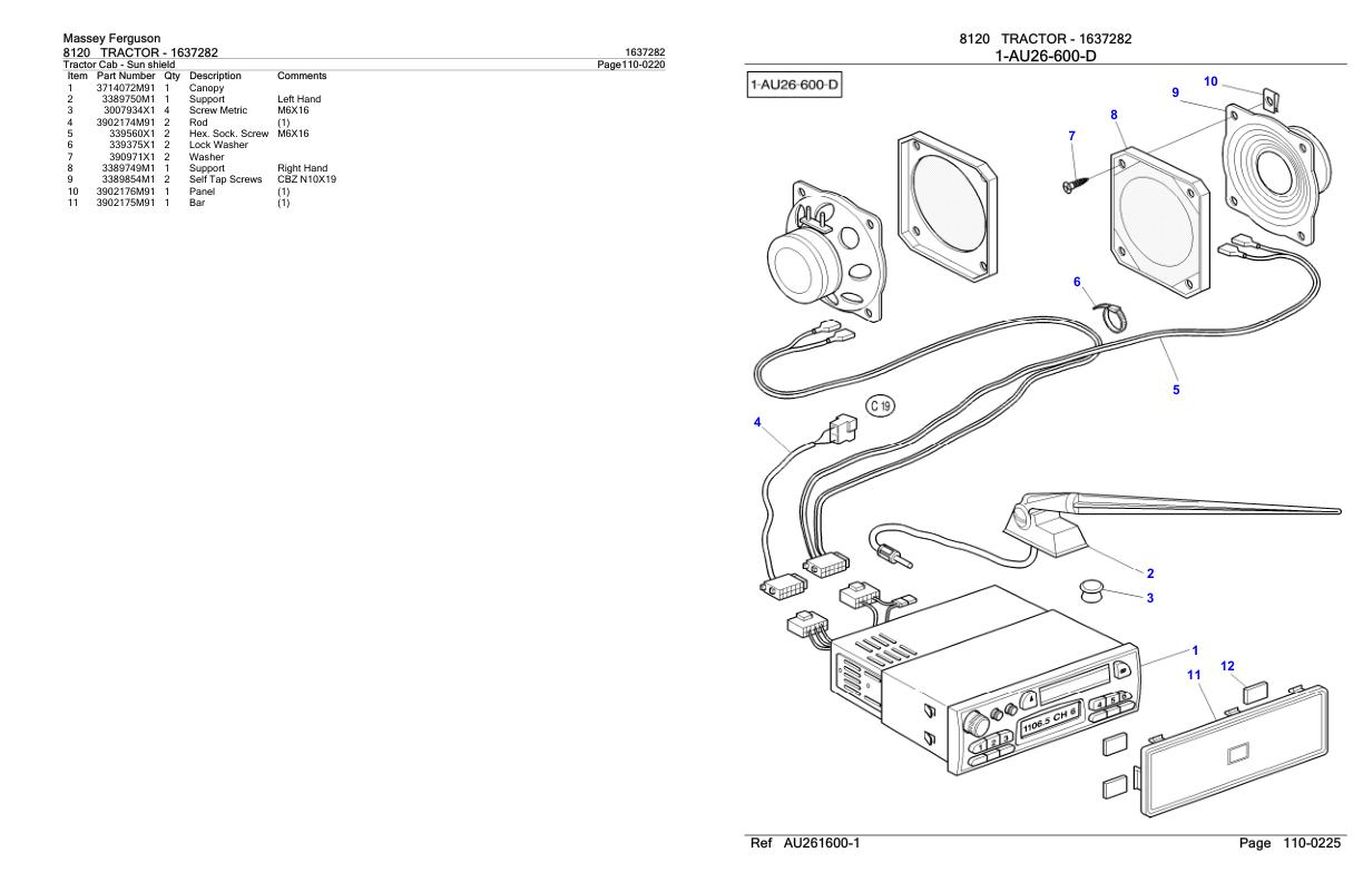 Massey Ferguson 8120 Tractor Parts Catalog 1637282 1