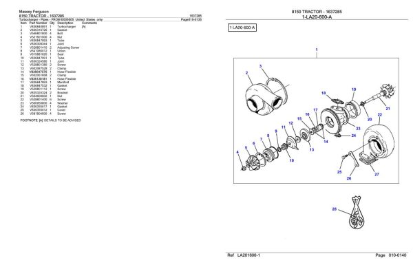 Massey Ferguson 8150 Tractor Parts Catalog 1637285 1