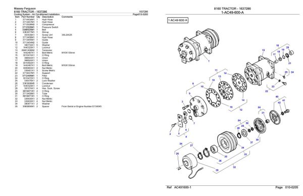 Massey Ferguson 8160 Tractor Parts Catalog 1637286 1