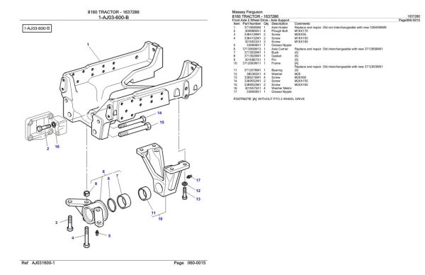Massey Ferguson 8160 Tractor Parts Catalog 1637286 2