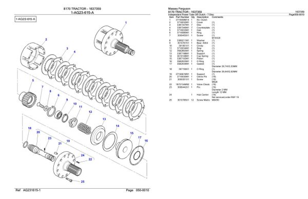 Massey Ferguson 8170 Tractor Parts Catalog 1637359 2