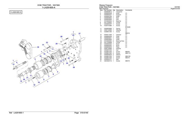 Massey Ferguson 8180 Tractor Parts Catalog 1637360 1