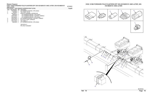 Massey Ferguson 8182 8186 Forward Fold Planter EFF Parts Catalog 00730633 2