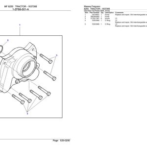 Massey Ferguson 8250 Tractor Parts Catalog 1637366 2