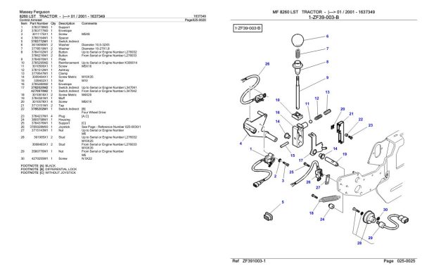 Massey Ferguson 8260 Lst Tractor Parts Catalog 1637349 2