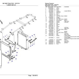 Massey Ferguson 8260 Tractor Parts Catalog 1637374 1