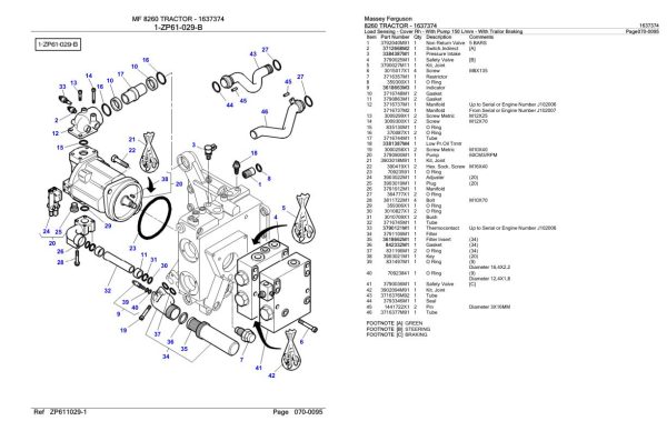 Massey Ferguson 8260 Tractor Parts Catalog 1637374 2