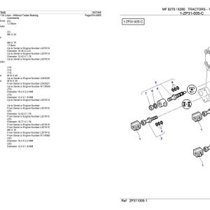 Massey Ferguson 8270 8280 Tractor Parts Catalog 1637348 1