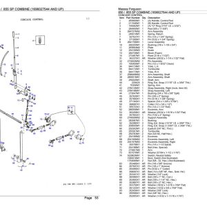 Massey Ferguson 850 855 SP Combine Parts Catalog 651558 1