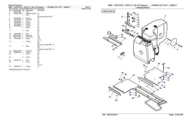Massey Ferguson 8660 Tractor Parts Catalog 3906211 1
