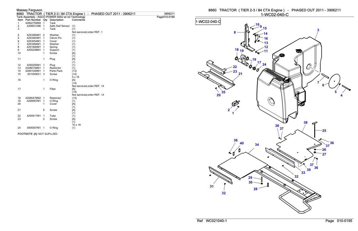 Massey Ferguson 8660 Tractor Parts Catalog 3906211 1