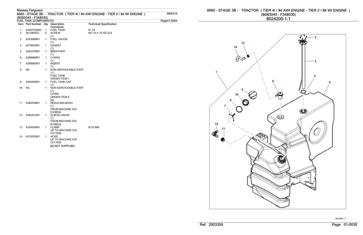 Massey Ferguson 8660 Tractor Parts Catalog 3906319 1
