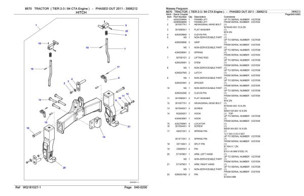 Massey Ferguson 8670 Tractor Parts Catalog 3906212 2