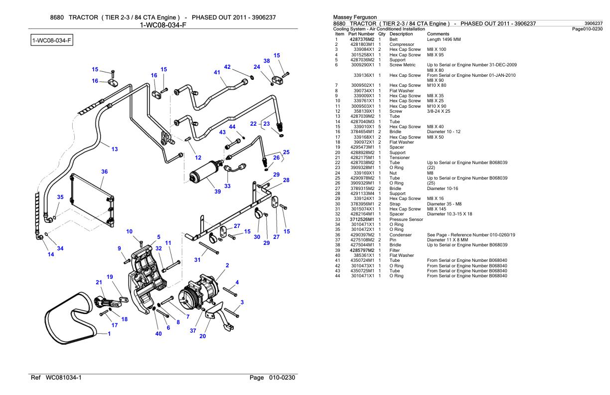 Massey Ferguson 8680 Tractor Parts Catalog 3906237 1