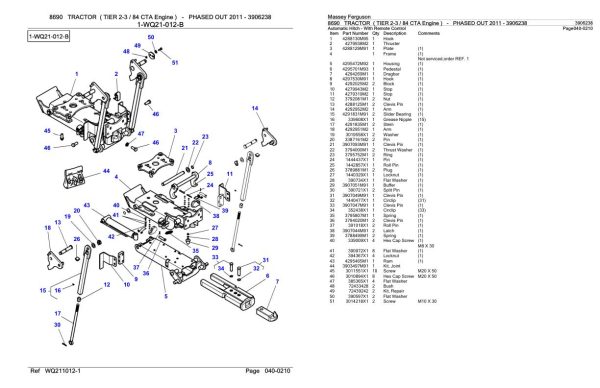 Massey Ferguson 8690 Tractor Parts Catalog 3906238 1