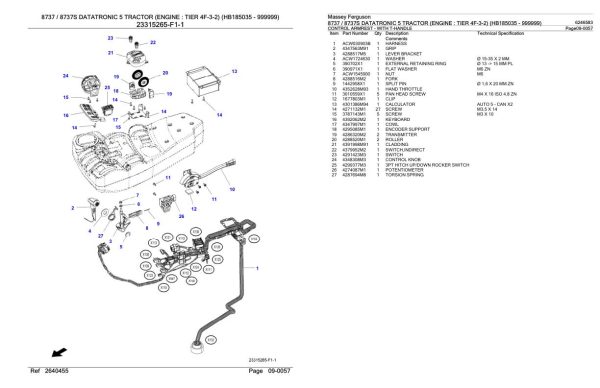 Massey Ferguson 8737 8737s Datatronic 5 Tractor Parts Catalog 6246583 2