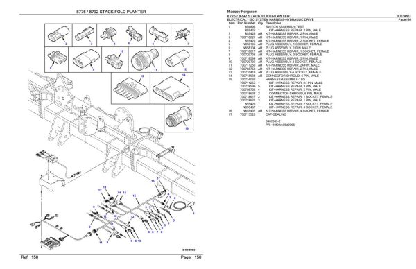 Massey Ferguson 8776 8792 Stack Fold Planter Parts Catalog 00734861 1