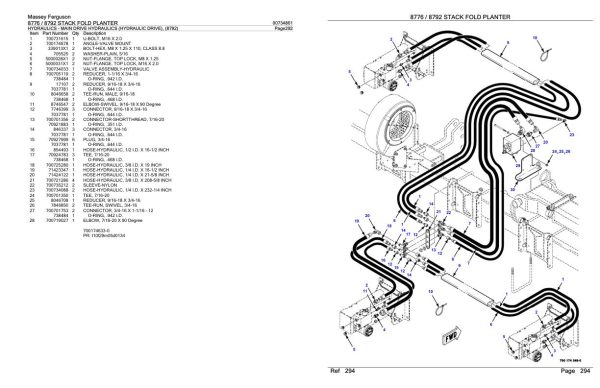 Massey Ferguson 8776 8792 Stack Fold Planter Parts Catalog 00734861 2