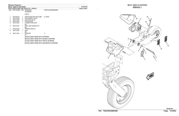 Massey Ferguson 8816 8824 Planter Parts Catalog 00732078 1