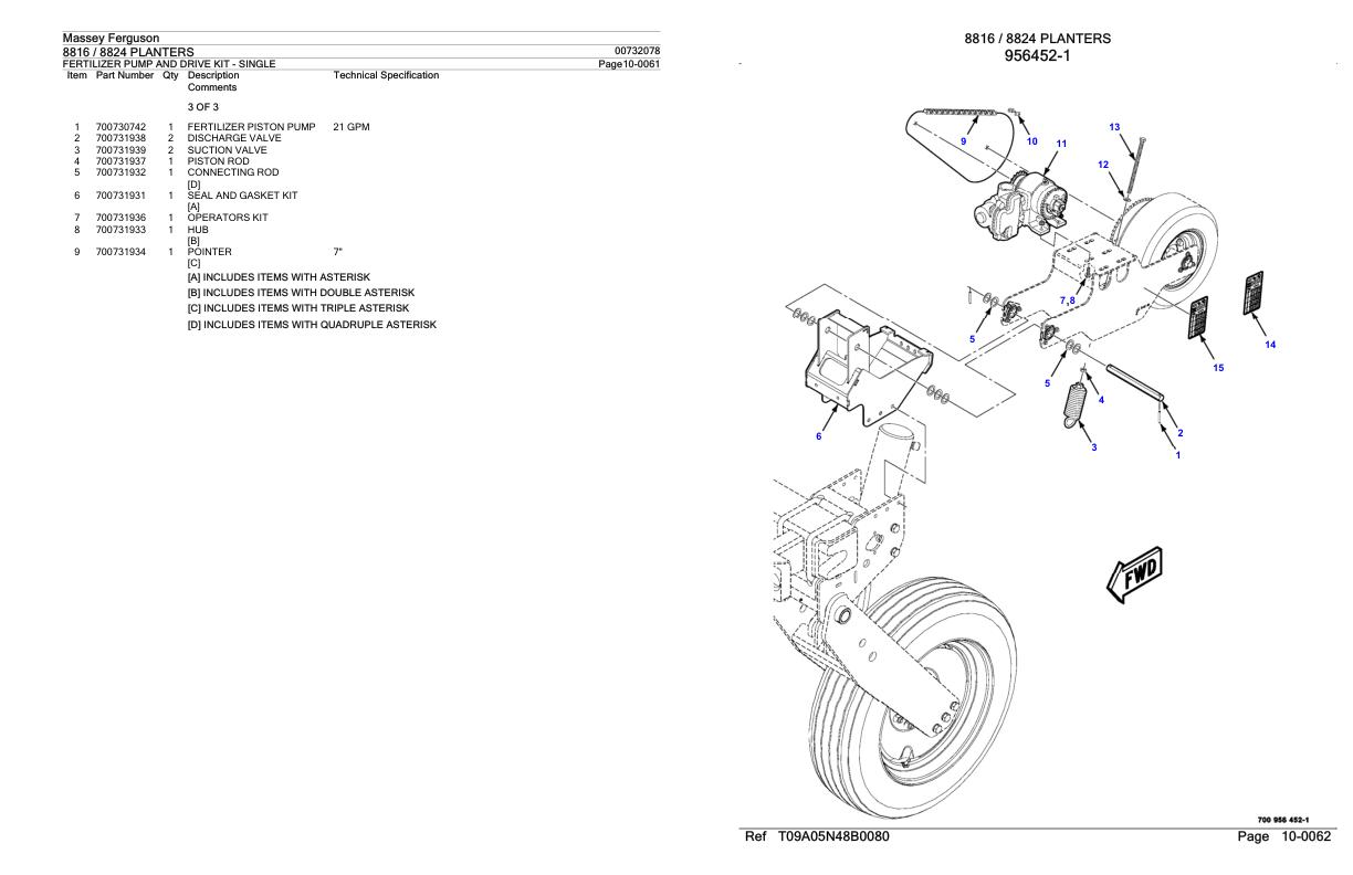 Massey Ferguson 8816 8824 Planter Parts Catalog 00732078 1
