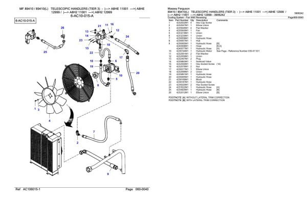 Massey Ferguson 89410 89410 L Telescopic Handler Parts Catalog 3906242 2
