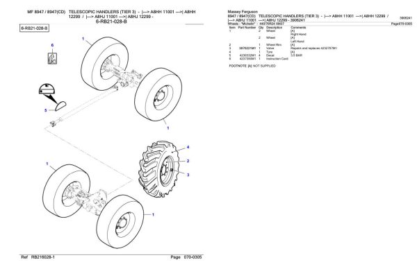 Massey Ferguson 8947 8947 CD Telescopic Handler Parts Catalog 3906241 2