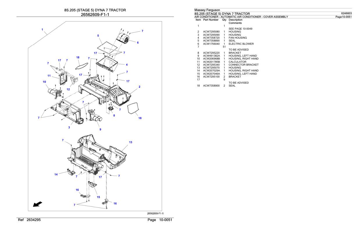 Massey Ferguson 8S.205 Tractor Parts Catalog 6246603 1