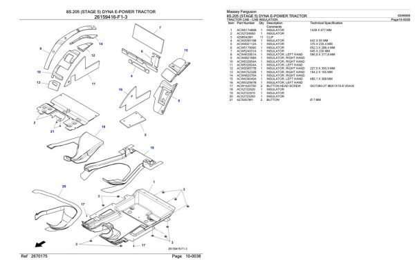 Massey Ferguson 8S.205 Tractor Parts Catalog 6246608 2