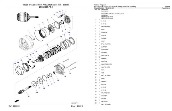 Massey Ferguson 8S.225 Tractor Parts Catalog 6246604 1