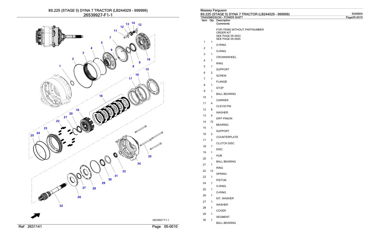 Massey Ferguson 8S.225 Tractor Parts Catalog 6246604 1
