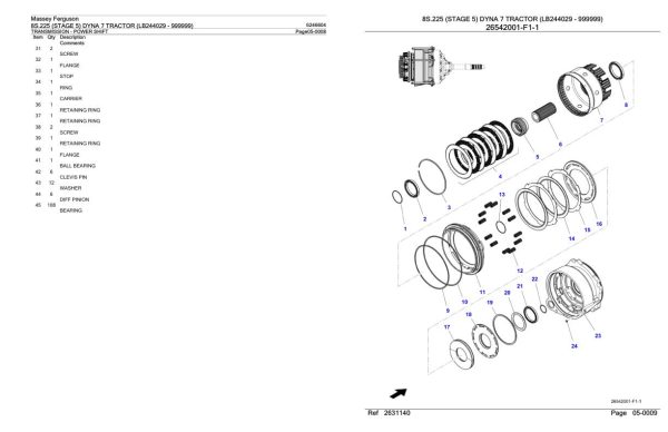 Massey Ferguson 8S.225 Tractor Parts Catalog 6246604 2