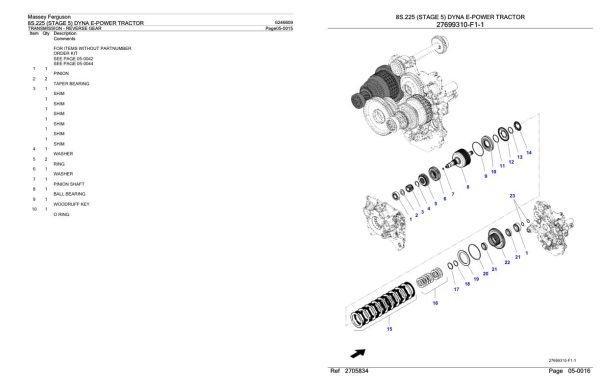 Massey Ferguson 8S.225 Tractor Parts Catalog 6246609 1