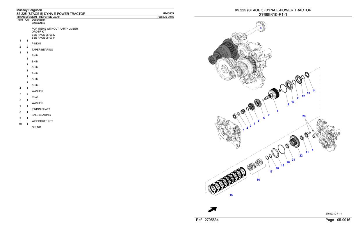 Massey Ferguson 8S.225 Tractor Parts Catalog 6246609 1